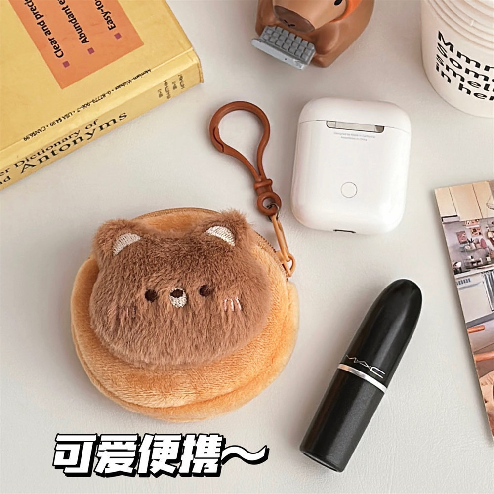 可爱卡通毛绒零钱包迷你软萌动物硬币收纳包学生便携耳机包小礼品详情44