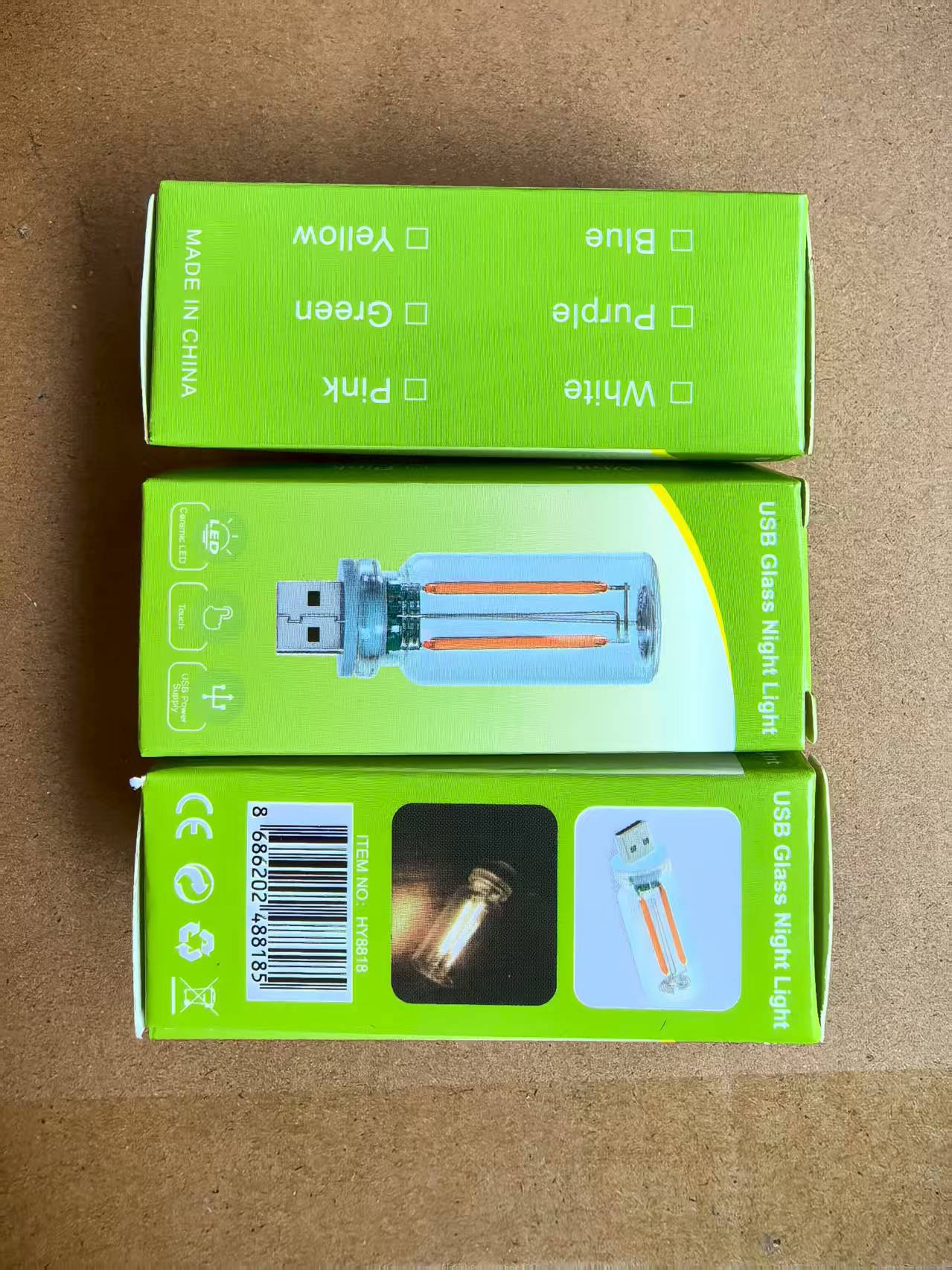 New cross-border USB mini night light, touch bedside car ambient light, ceramic LED glass light pic 9