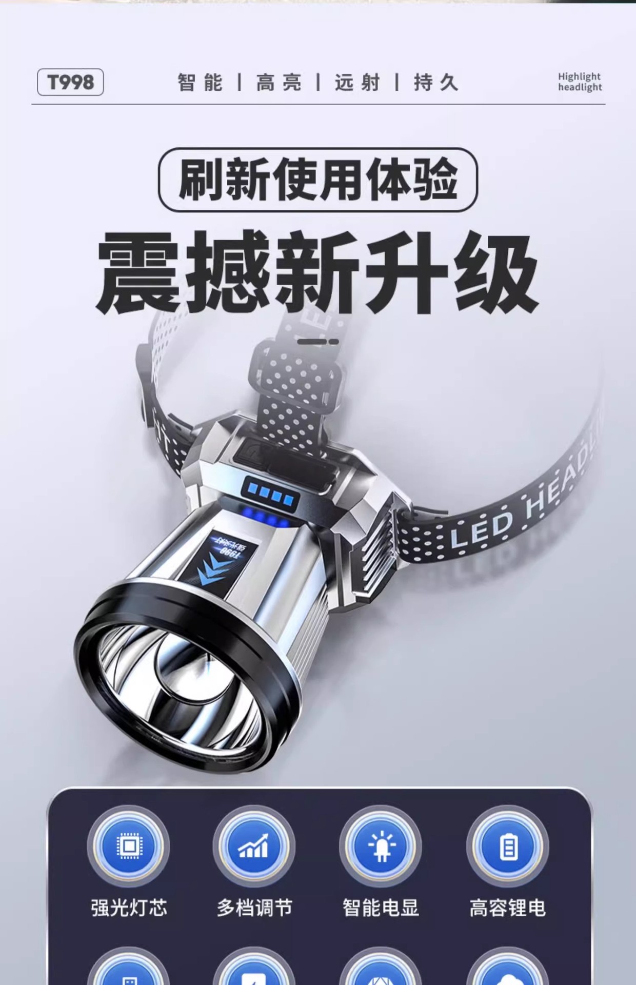 头灯头戴式强光充电超亮钓鱼专用超长续航锂电手电筒矿灯感应夜钓详情4