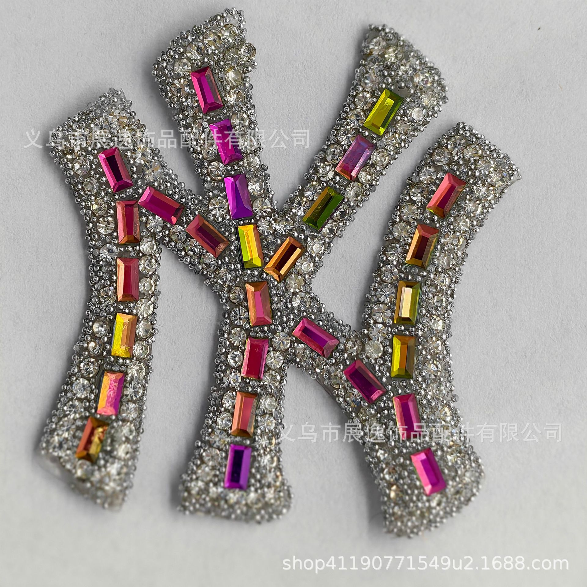 Cross-border hot sale inglés strass letras adornos accesorios letras cuentas multicolor juego de colores ropa bolsas accesorios pic 9