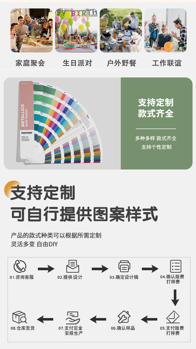 儿童派对纸盘动物狐狸青蛙图案一次性生日派对纸盘蛋糕盘详情7