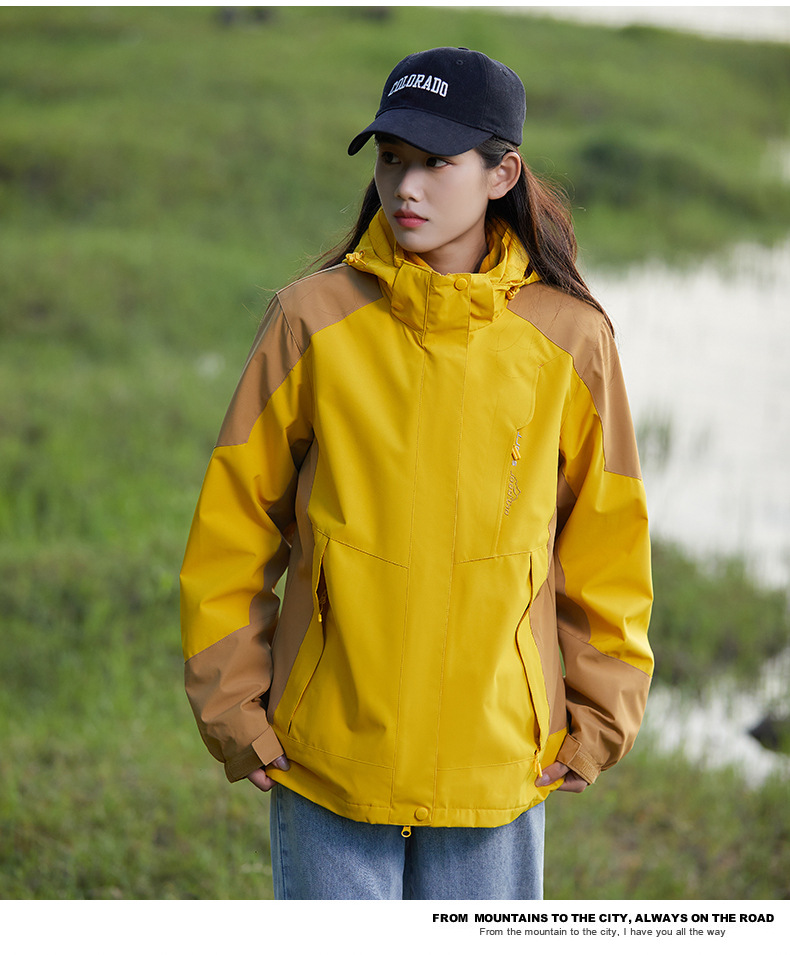 山系冲锋衣三合一男款防风防水加厚登山服女外套可拆卸工作服定制详情28