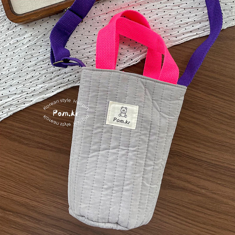 新款韩系宝宝出门水桶包ins手提单肩斜挎包简约便携收纳外出包包详情9