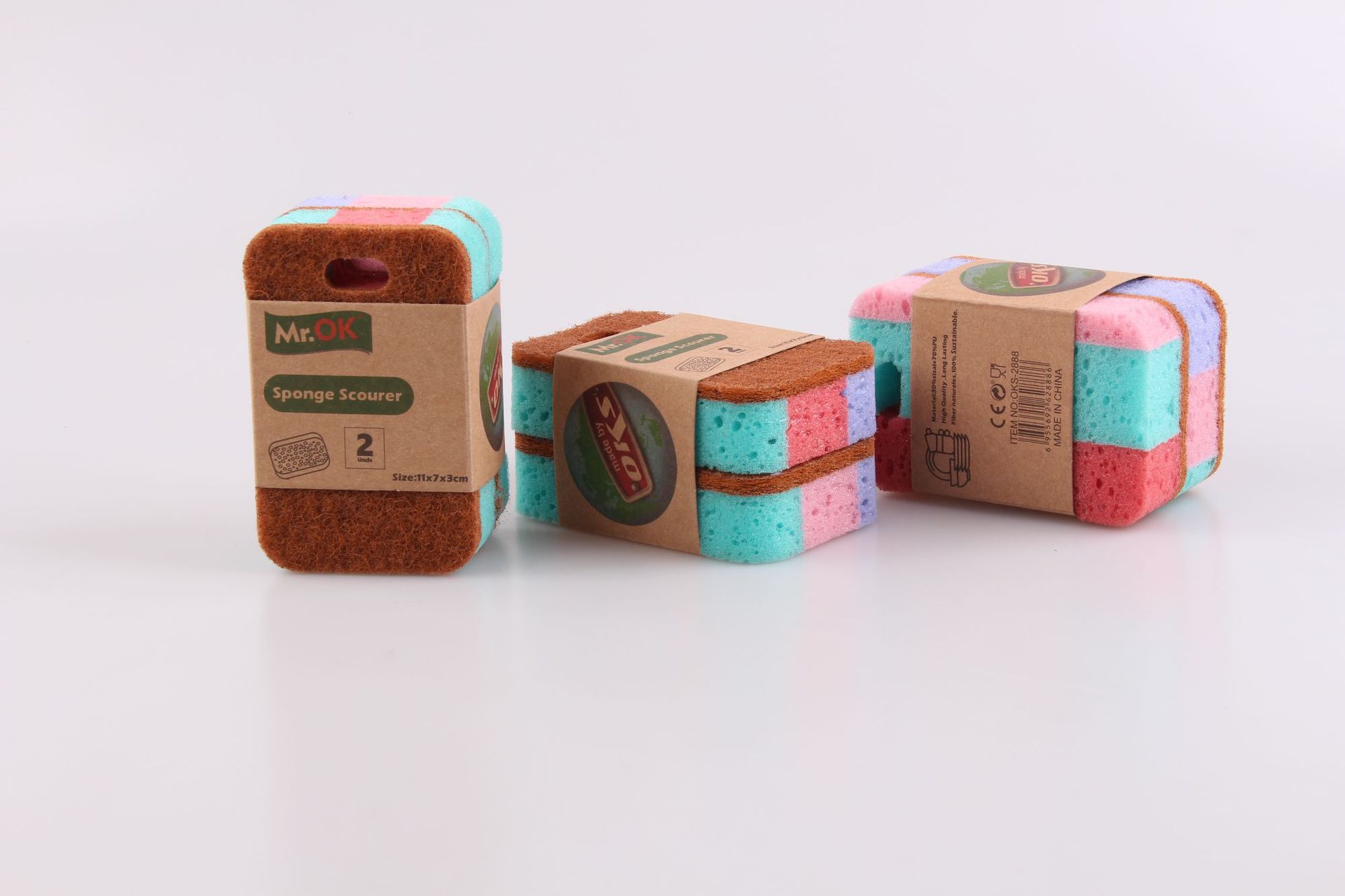 厂家批发木桨绵洗车绵双面洗碗海绵擦清洁海绵块浴缸刷钢丝球竖详情3