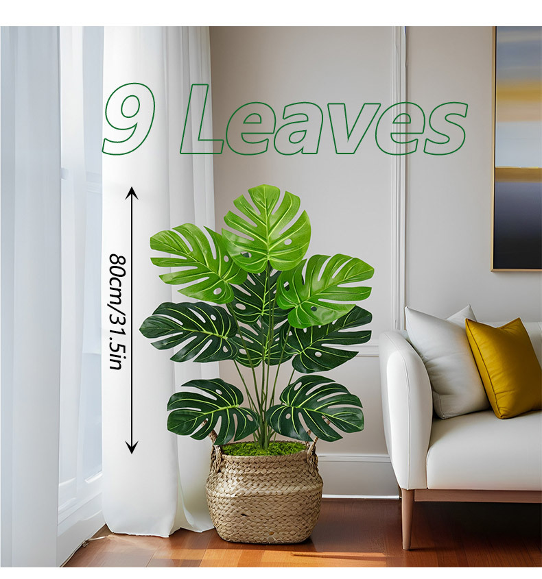 Artificial green plants, large turtle-back bamboo, artificial plants, cross-border consignment and labeling, large floor-standing artificial trees for outdoor garden decoration pic 2