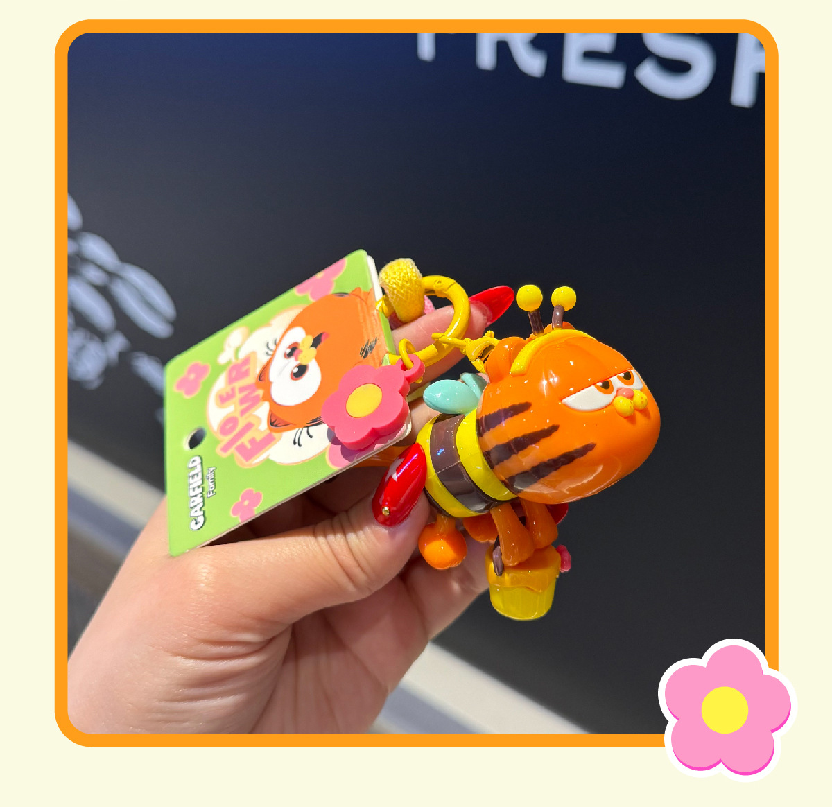 富企来正版加菲猫家族小花钥匙扣可爱挂件公仔情侣小礼品批发代发详情6