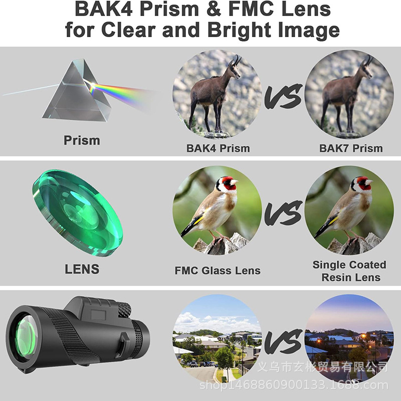 Source factory 10x42 and other mobile phone binoculars 40X60 high-power high-definition outdoor low-light night vision monocular binoculars pic 6