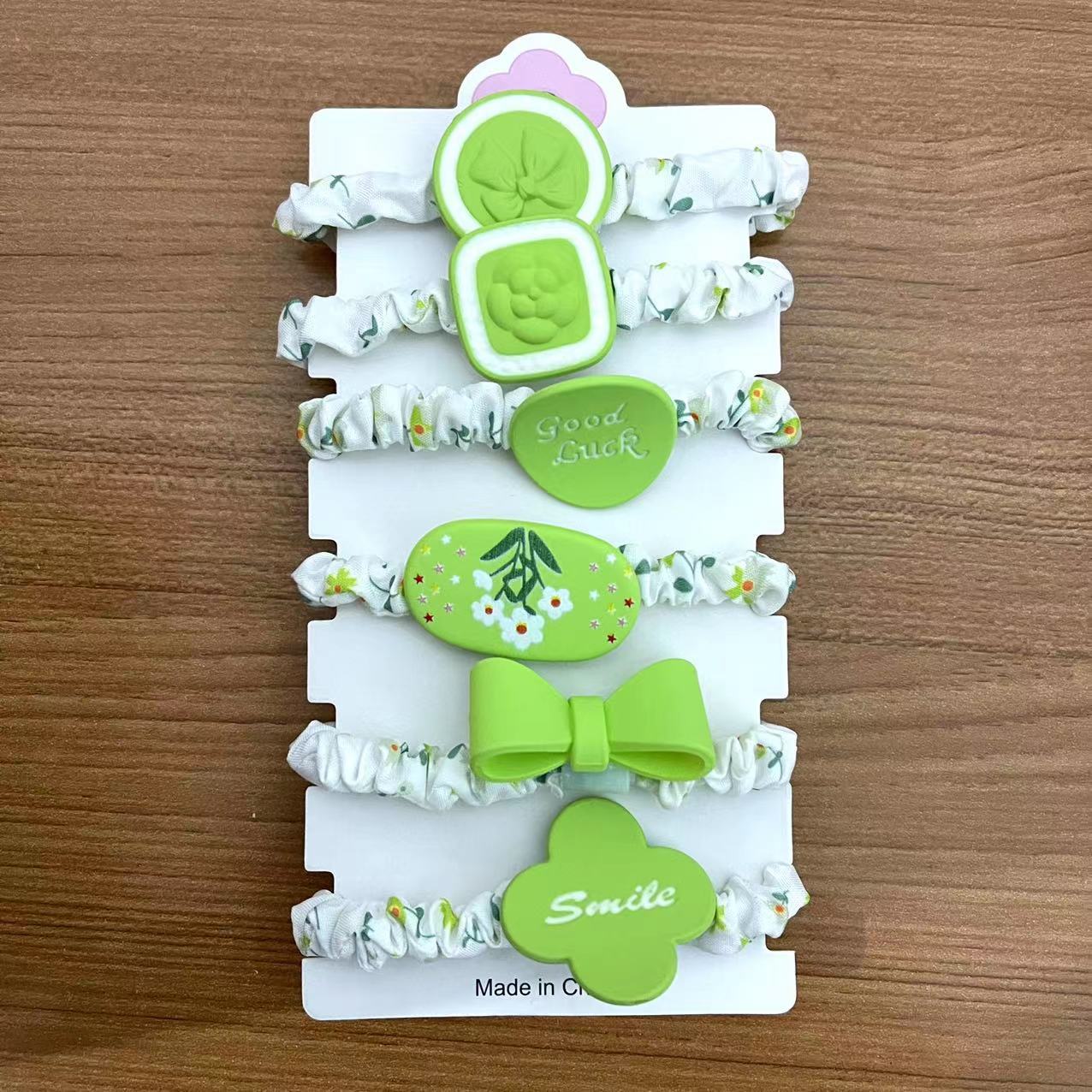 No. 11 Green Circle Mixed Style 100/ Bundle Green small intestine hair band for girls, fresh and versatile hair tie tied in ponytail, rubber band for girls, Korean version spring hair tie and hair accessory pic 4