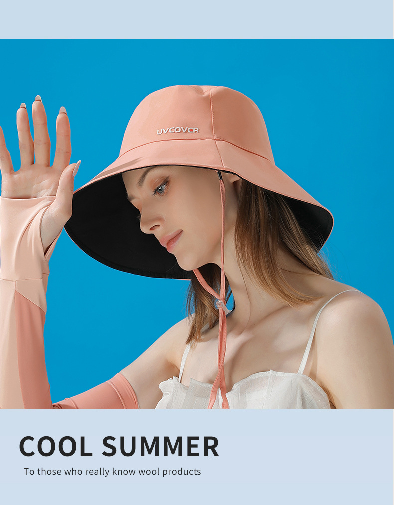 UVCOVER防晒春夏渔夫帽女显脸小盆帽夏天防紫外线遮阳太阳帽子潮详情16