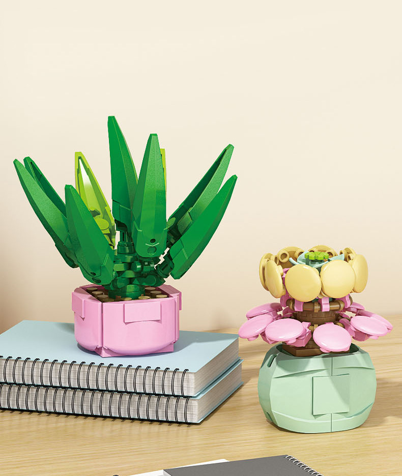 Succulent small particle building blocks compatible with Lego assembly building blocks, flower plant potted plant ornaments, gift for girls pic 9
