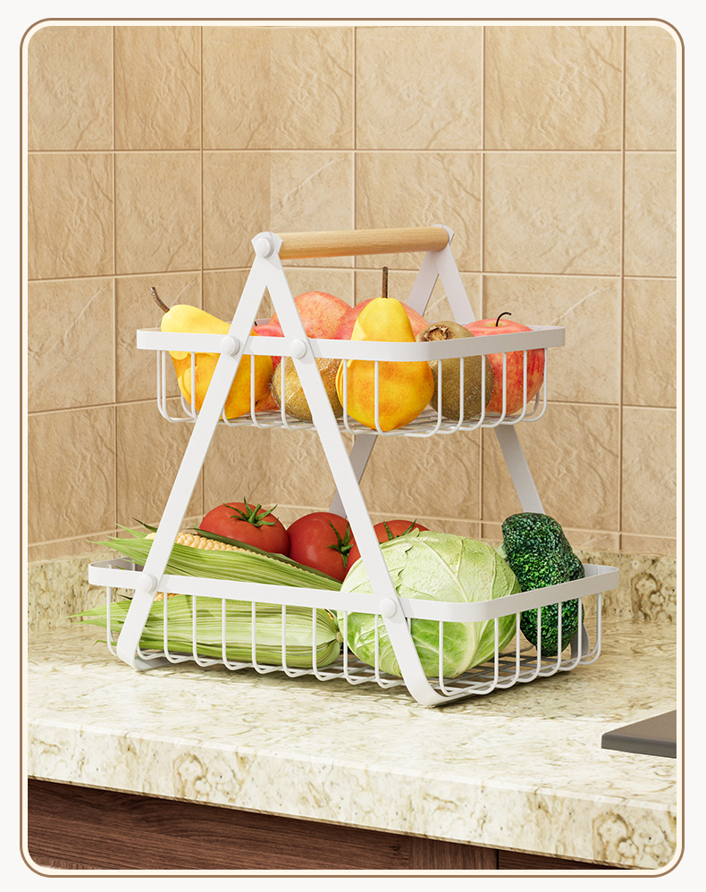 厨房多功能蔬果收纳架水果盘零食蔬菜置物架手提糖果托盘果篮详情19