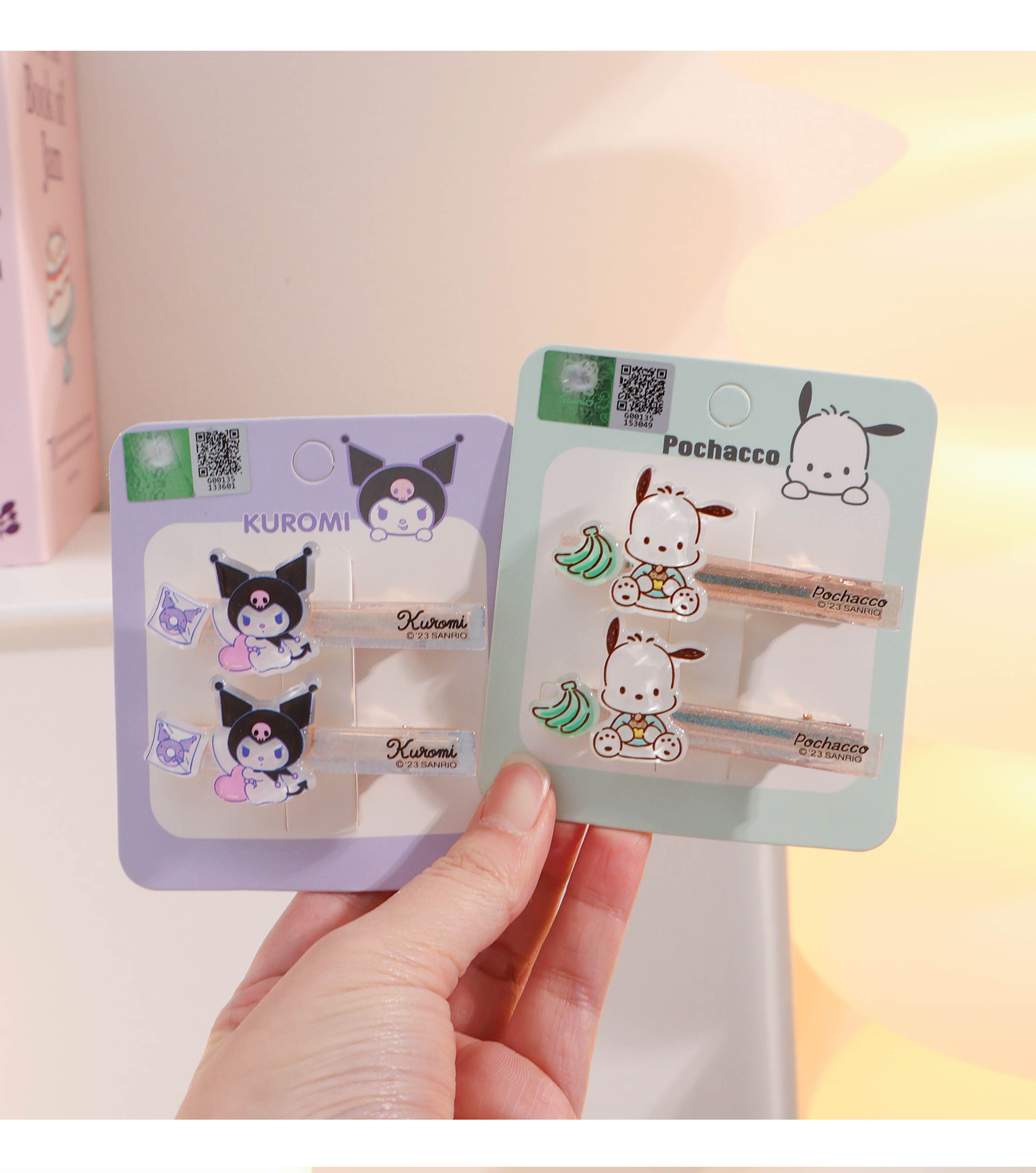 三丽鸥正版授权发夹玉桂狗凯蒂猫可爱萌趣碎发卡儿童刘海夹发饰闪详情4