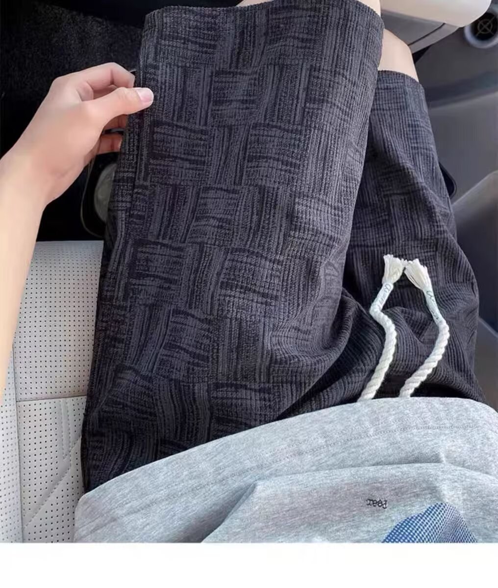 条纹休闲短裤男夏季潮流外穿宽松直筒中裤男款日系大码五分裤子男详情16