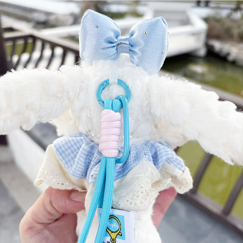 多巴胺格子长耳兔包包挂件小饰品可爱钥匙扣公仔玩偶兔子毛绒玩具详情12