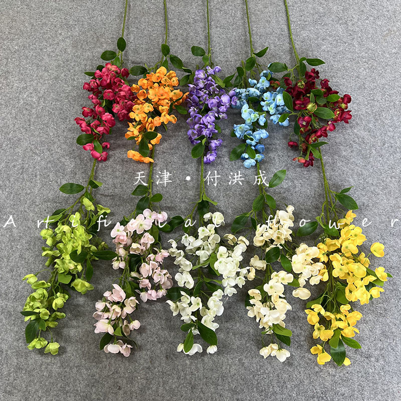 The new Beauty Finger wedding hall ceiling stage on both sides of the main background floral soft decoration with artificial flowers pic 5