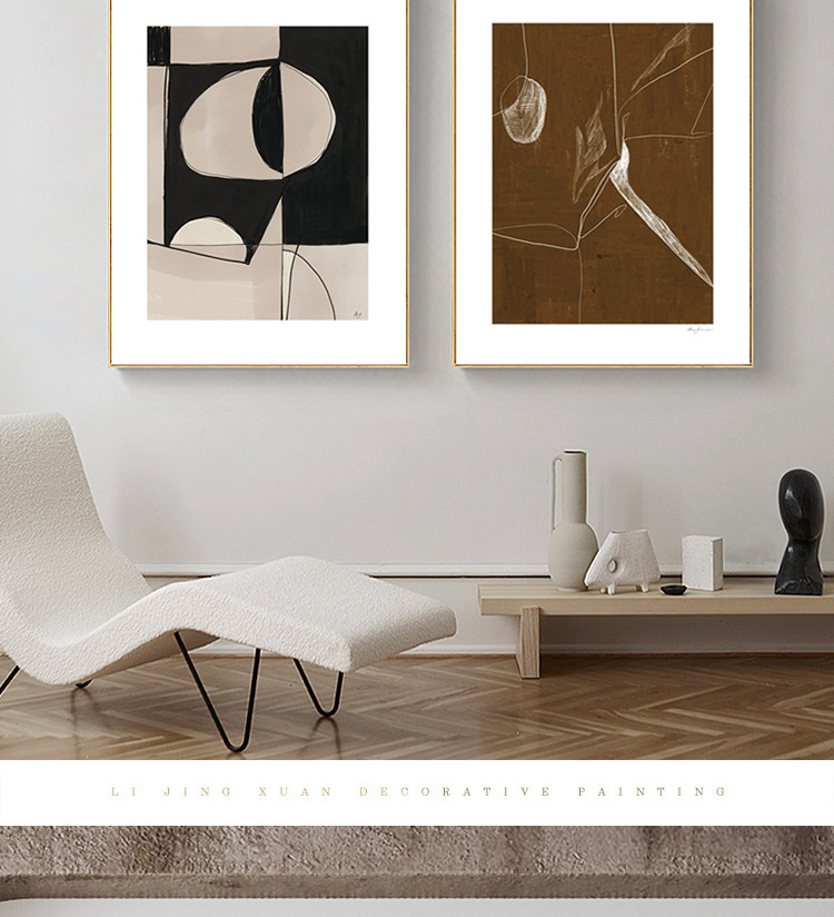丹麦liveart莫兰迪侘寂风装饰画客厅墙挂画抽象艺术走廊民宿壁画详情12