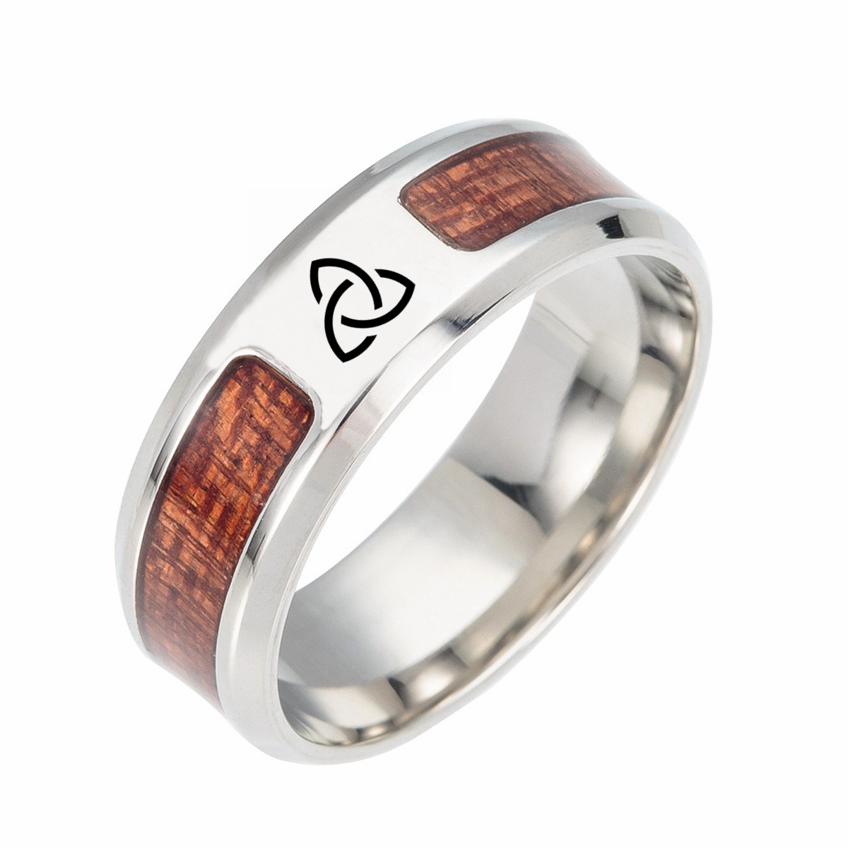 New half-circle wood grain jewelry from Europe and America, Celtic knot, Rune ring, Viking ring, Amazon new style pic 8