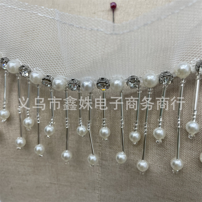 珍珠手工流苏花边DIY服装服饰辅料吊珠纱带详情8