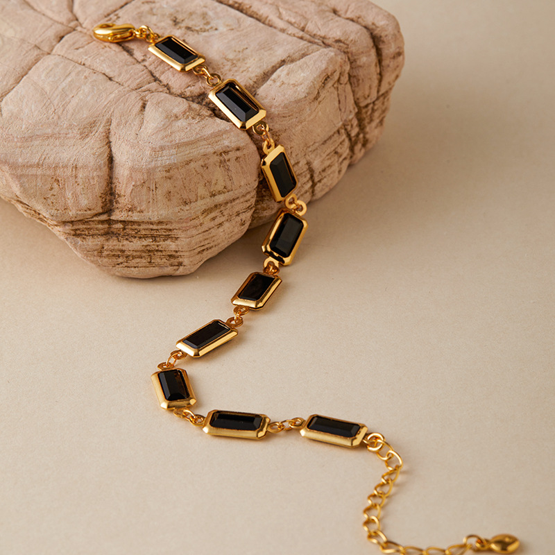 多巴胺手链跨境爱心设计小众几何水滴方形玻璃钻度假风小清新手饰详情39