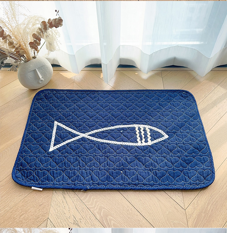 Korean-style patchwork embroidered floor MATS, quilted absorbent and anti-slip foot MATS, kitchen chair MATS, cotton embroidered thickened pet MATS pic 11