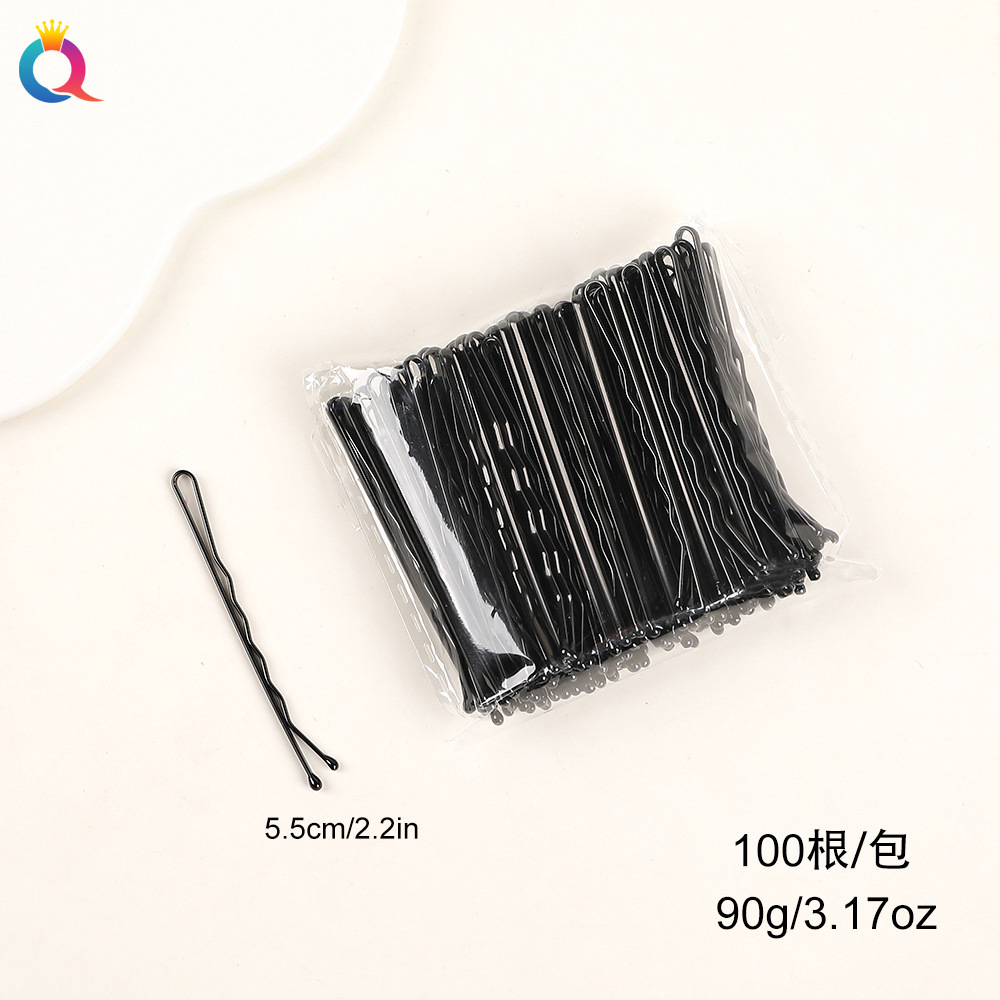 Wholesale of Qiyue Classic black straight clips, durable lacquered hair clips, braided hair clips, broken hair bangs clips and side clips pic 65