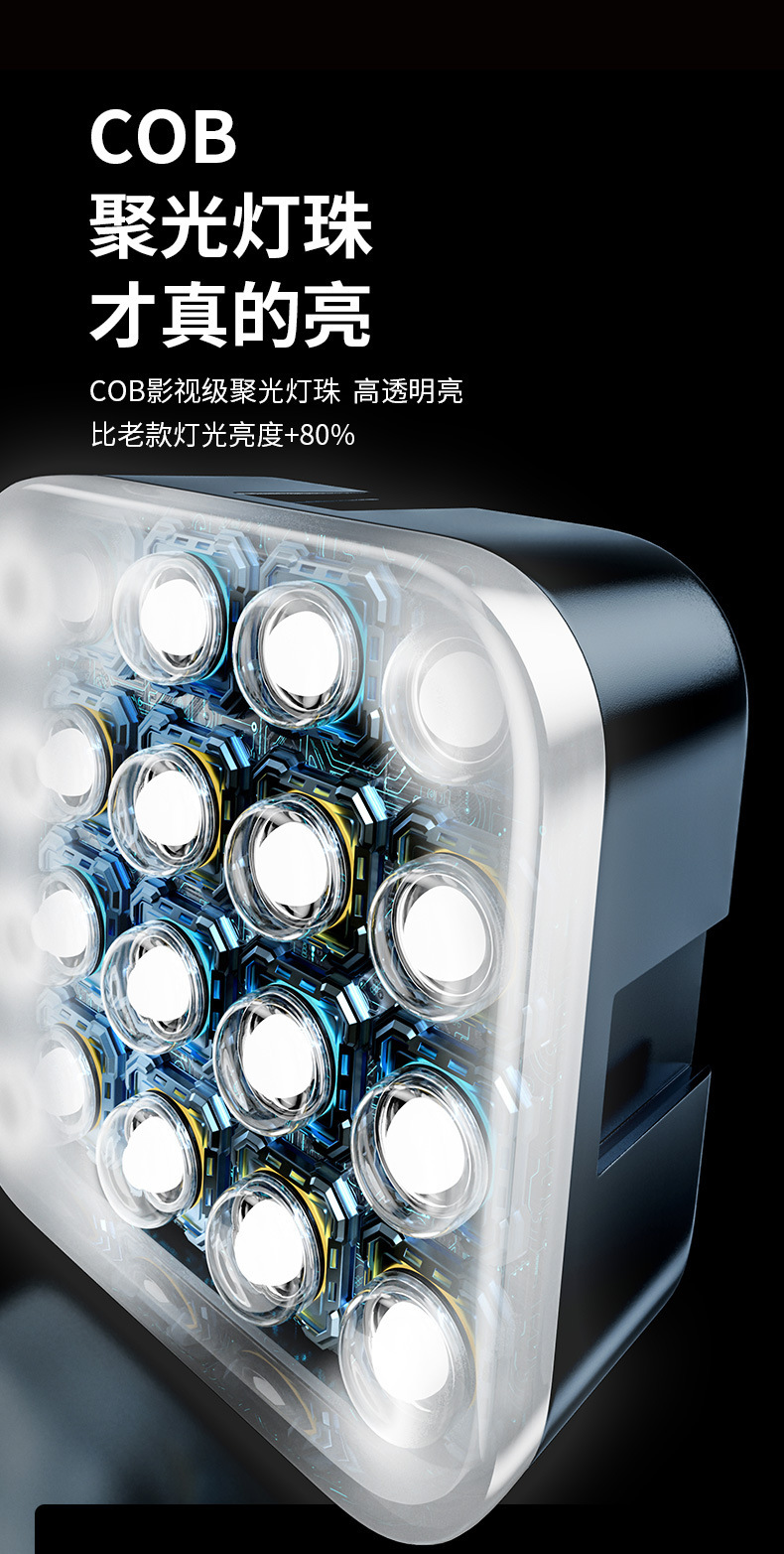 手机补光灯迷你便携豆腐口袋灯自拍摄手持RGB摄影打光户外光拍照详情7