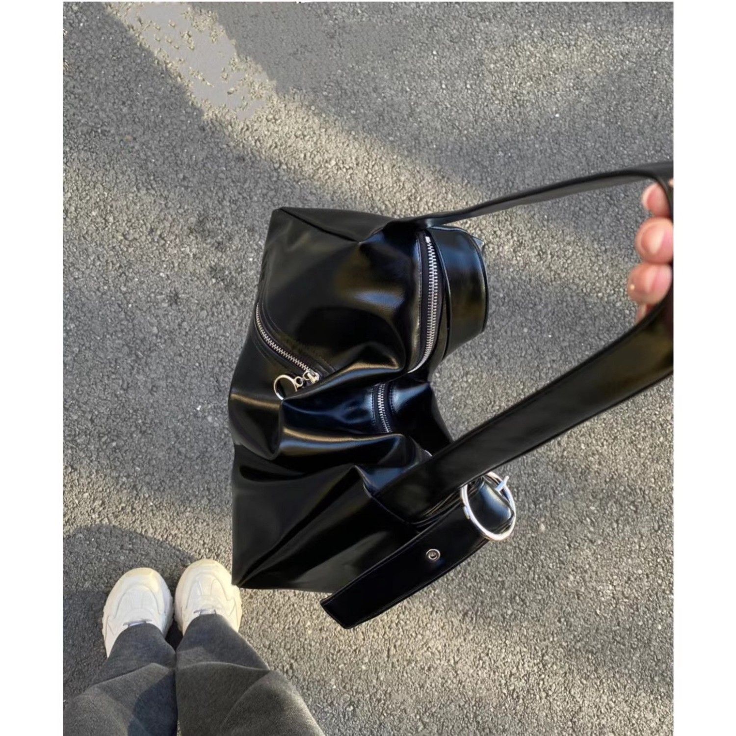 原创y2k辣妹软皮包高级感托特包斜挎单肩休闲大容量包包女详情2