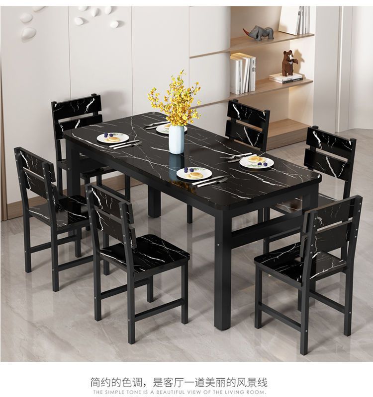 餐桌椅组合家用吃饭桌子现代简约小户型餐桌饭店桌椅长方形小桌子详情14