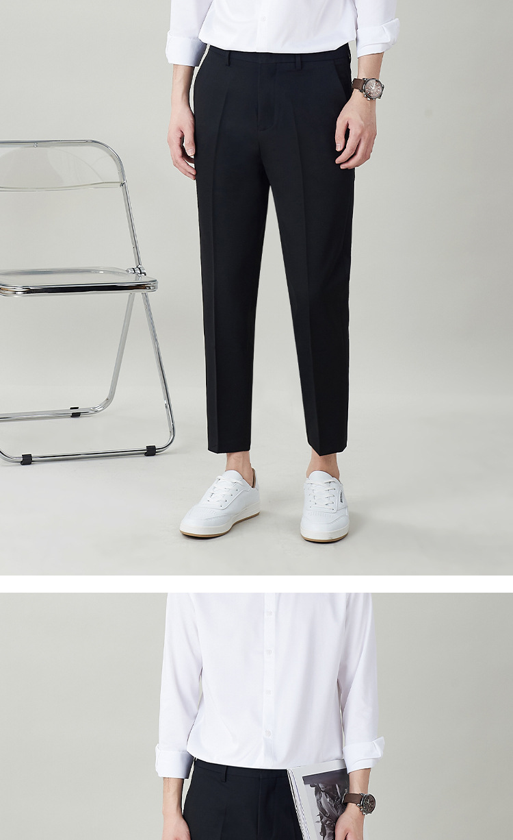 西裤男直筒修身宽松商务正装休闲潮流韩版男士春夏裤子免烫西装裤详情12