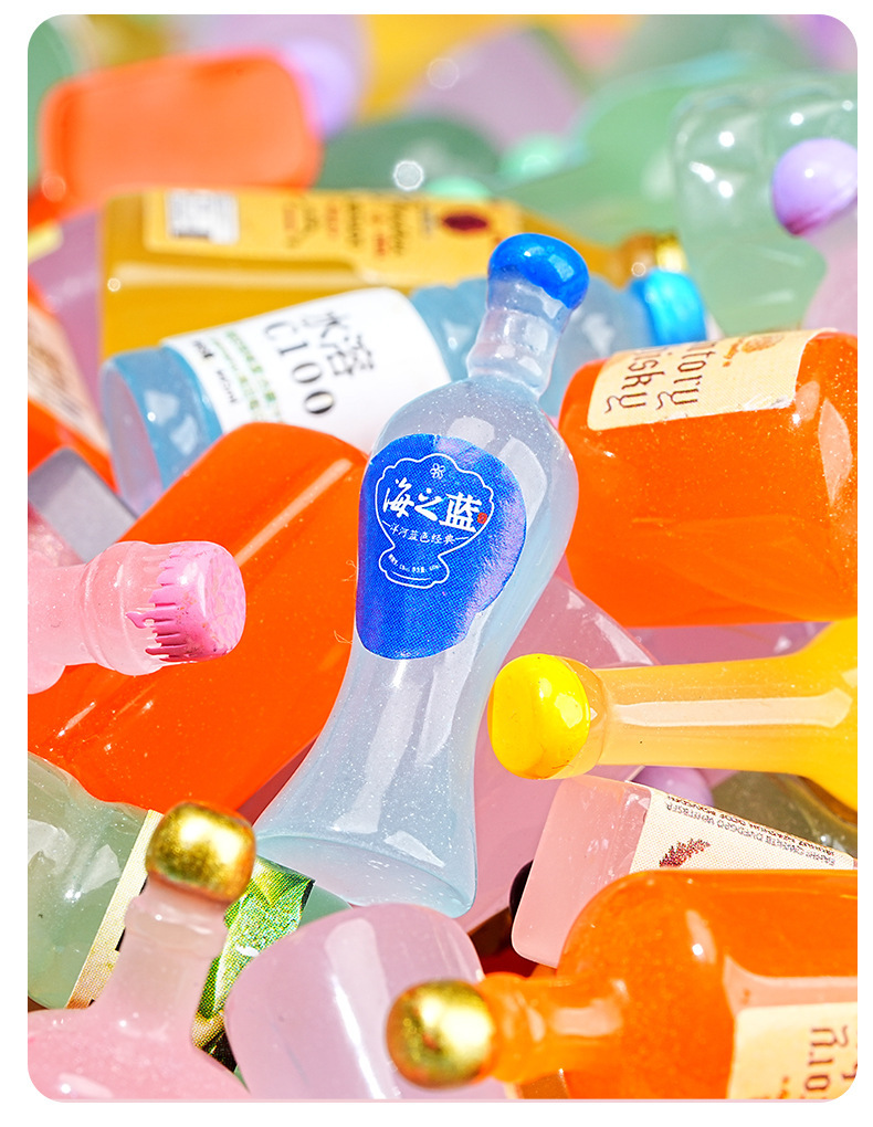 抖音迷你仿真小酒瓶树脂卡通立体小瓶子饰品配件食玩diy材料摆件详情14