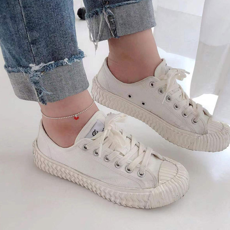 925纯银红色爱心脚链女日韩国简约手工圆珠脚镯学生闺蜜配饰详情13