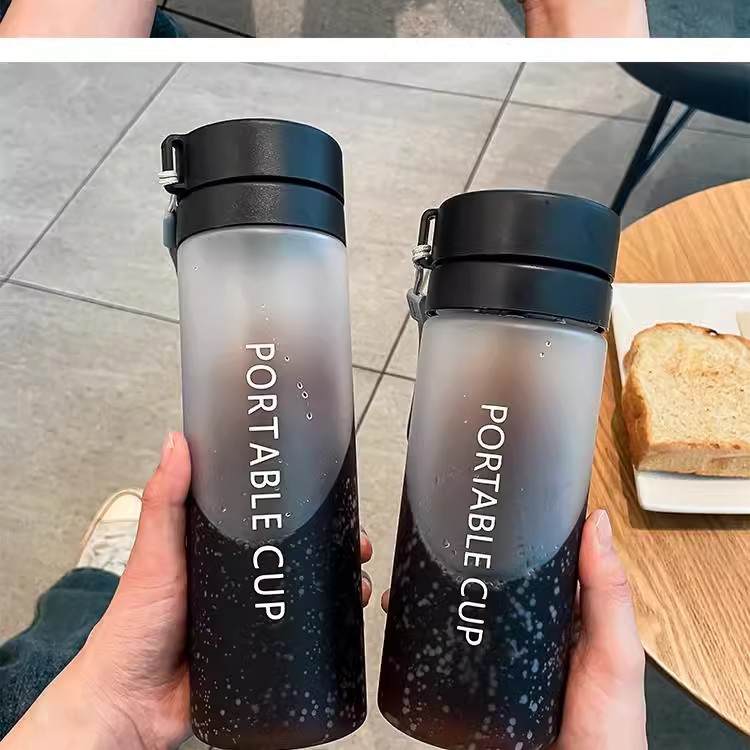 Summer new high appearance level water cup for male students, simple Korean version portable cup, large capacity, anti-drop plastic cup pic 5