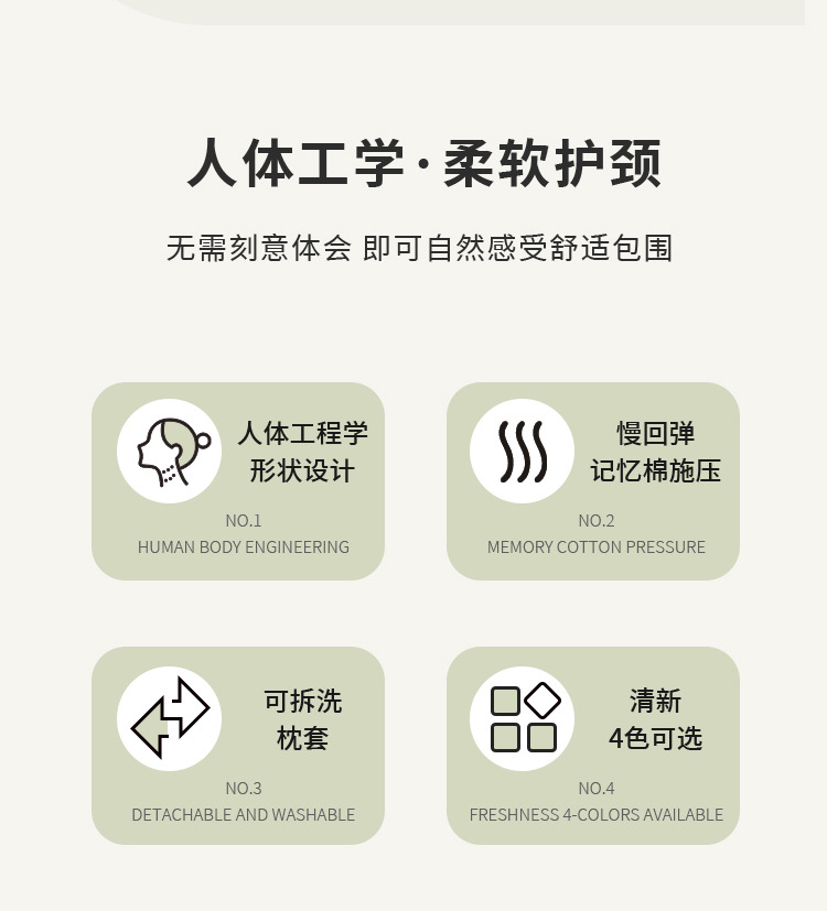 Wholesale memory foam U-shaped pillows, portable travel neck pillows, U-shaped neck pillows for planes, cars, high-speed trains, and naps pic 5