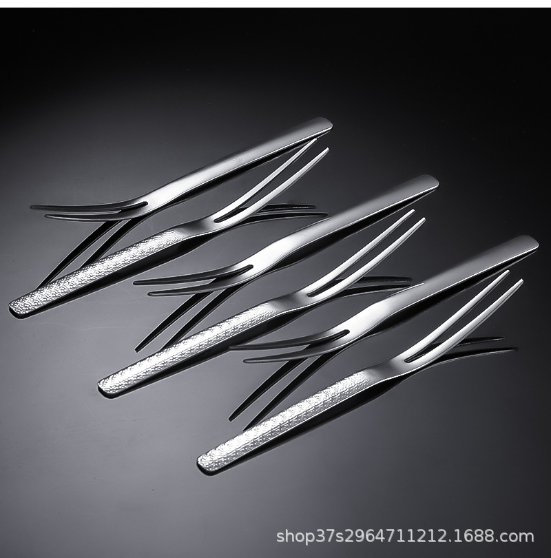 304不锈钢水果叉加长叉齿餐具水果寿司甜品小叉厂家直销蛋糕叉子详情6