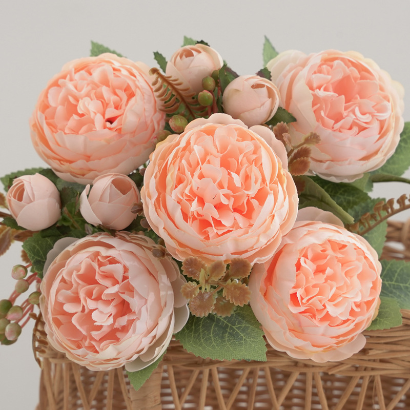 仿真花假花束 7叉欧式洋牡丹 家居婚庆装饰花瓶插花绢花玫瑰芍药详情14