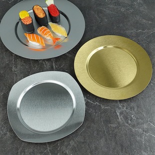 Bone-spitting plate, stainless steel dessert plate with base, creative round dining table, garbage plate, golden light luxury bone plate, home use pic 7