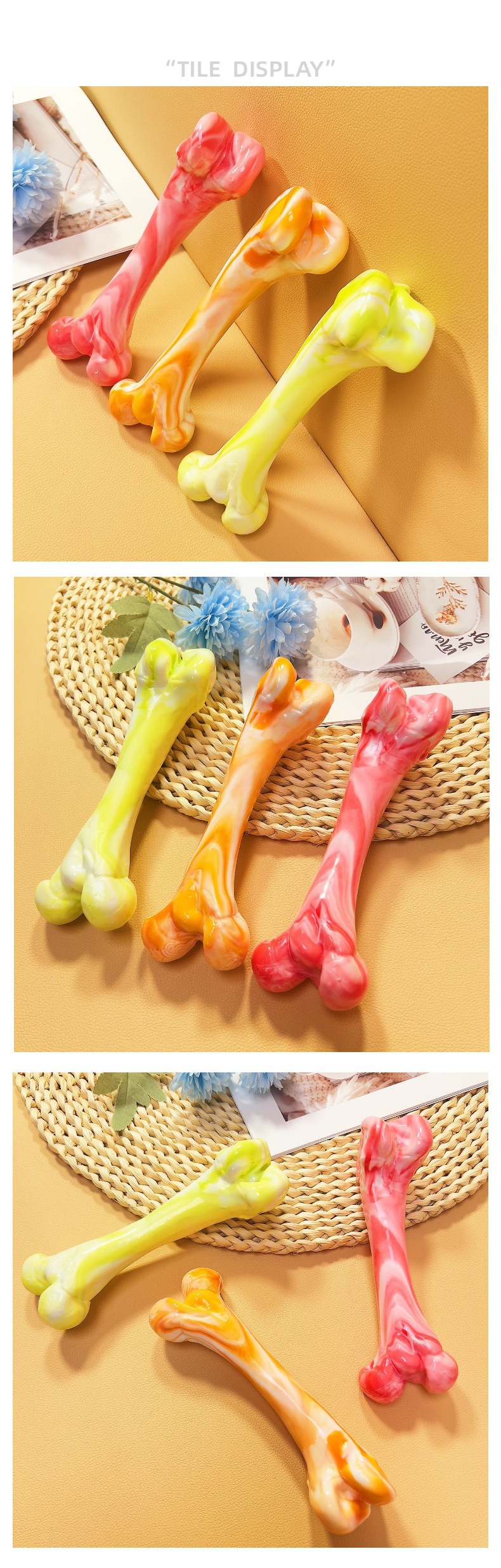 Dog toy bones, biting and boring gadgets, teething rubber, Teddy bite rubber pet supplies for small, medium and large dogs pic 5