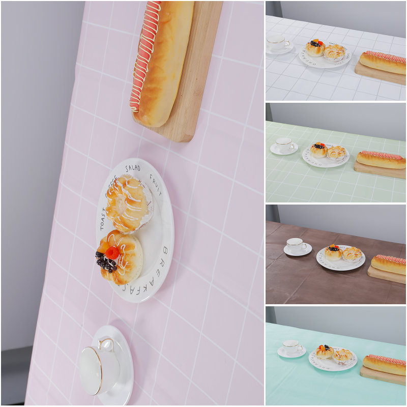 Printed tablecloth and table mat, thickened fabric, composite home tablecloth, street stall cross-border takeout, picnic table mat, peva film pic 12