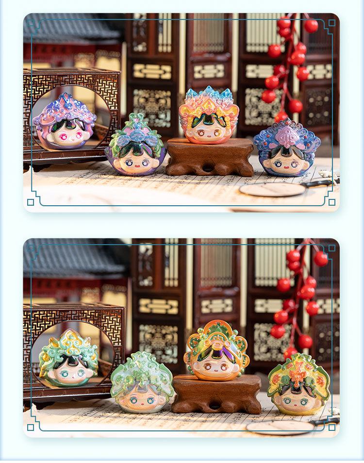 Chinese pattern blind box, cute ancient-style and national trend decorative items, colorful and adorable character heads, resin figurine gifts and peripheral products pic 13
