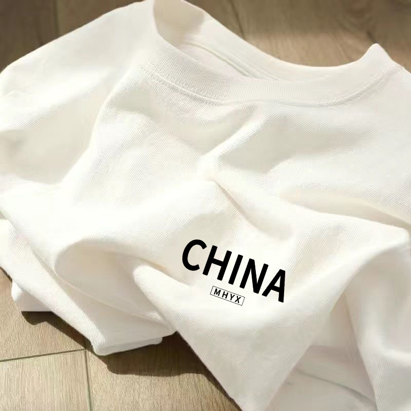 港风冰丝短袖T恤男女同款国潮中国风印花情侣夏季宽松上衣半截袖详情17