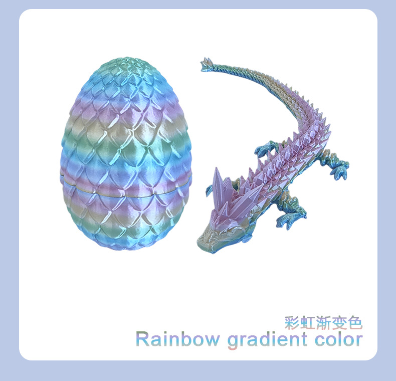 源头工厂3D打印玫瑰龙蛋神龙套装玩具龙摆件手办礼物装饰创意潮玩详情9