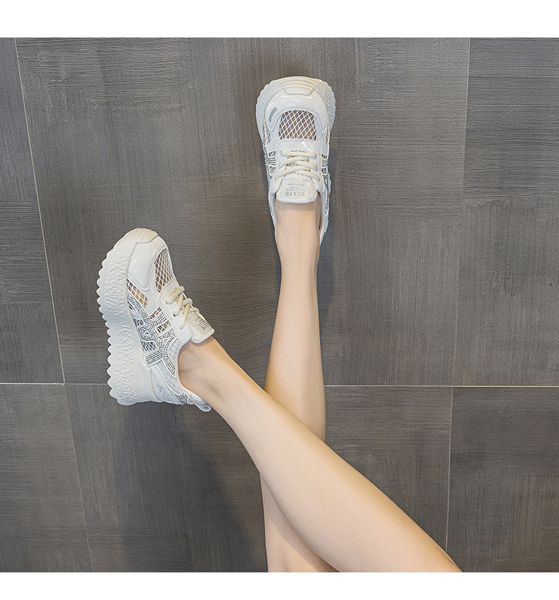 小个子厚底小白鞋女2025夏款轻奢爆款浅口透气运动增高休闲老爹鞋详情26