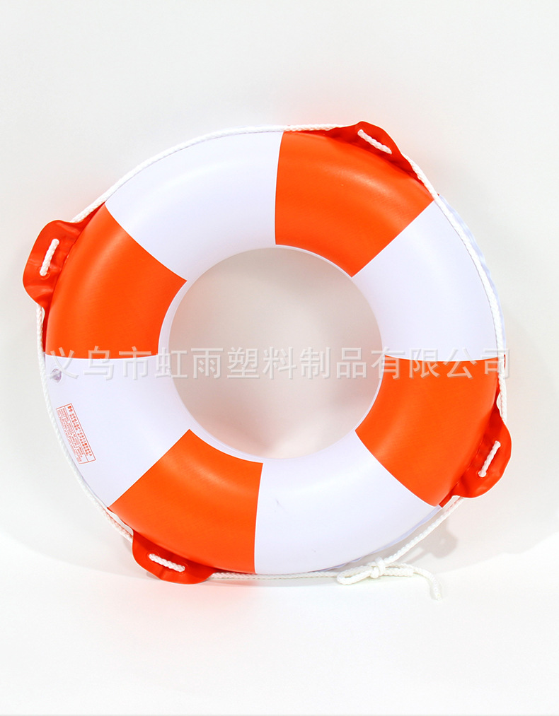 虹雨成人青少年复古橙色带绳游泳圈加厚海边救生装备安全防护详情7