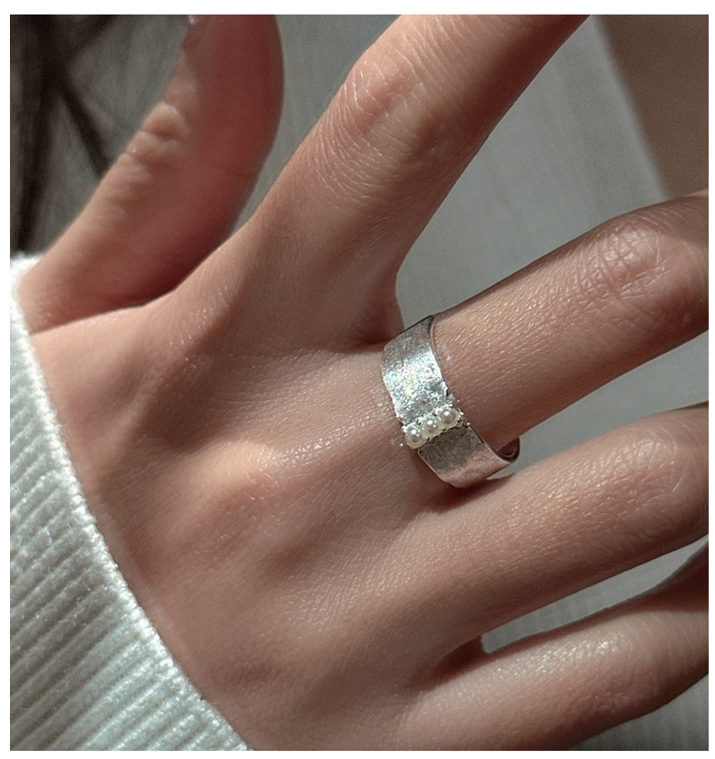 S925 sterling silver Korean version niche design sense brushed texture retro ring Korean version Korean style ring wholesale pic 5