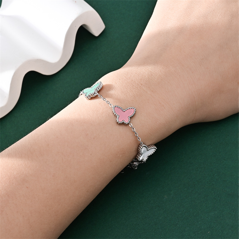 跨境时尚热销蝴蝶贝手链不锈钢简约脚链网红小众设计感饰品厂批发详情14