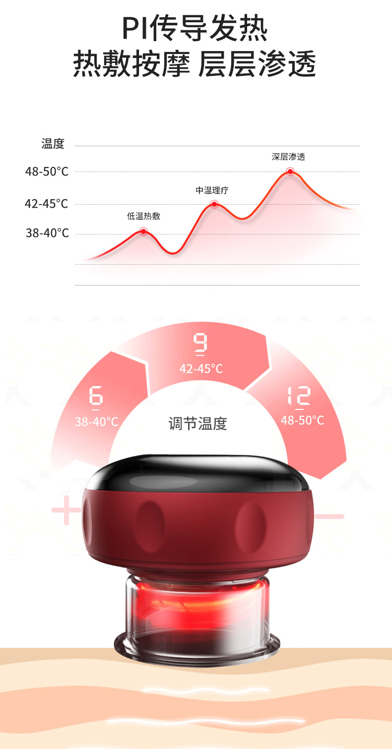 真空拔罐刮痧仪器智能电动呼吸加热拔罐器经络通 按摩仪吸痧仪器详情9