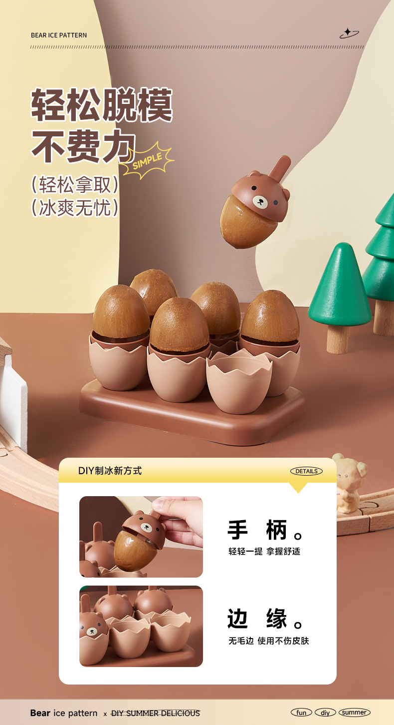 Summer creative new ice cream molds, popsicles, ice cube trays, home homemade ice cream molds for children pic 5