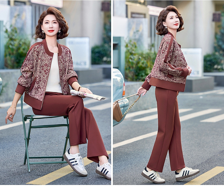 2025春秋时尚减龄妈妈女装休闲运动套装新款中年妈妈运动服两件套详情8