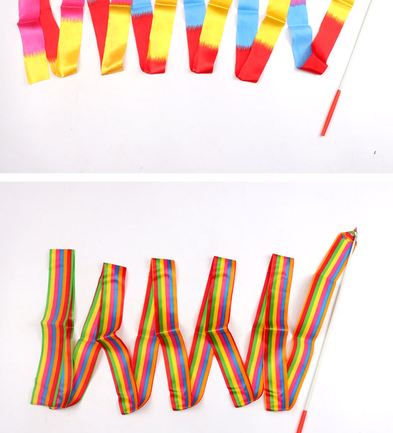 体操彩带4米3米2米彩带七彩跳舞彩带艺术体操运动健身彩带飘带现详情8