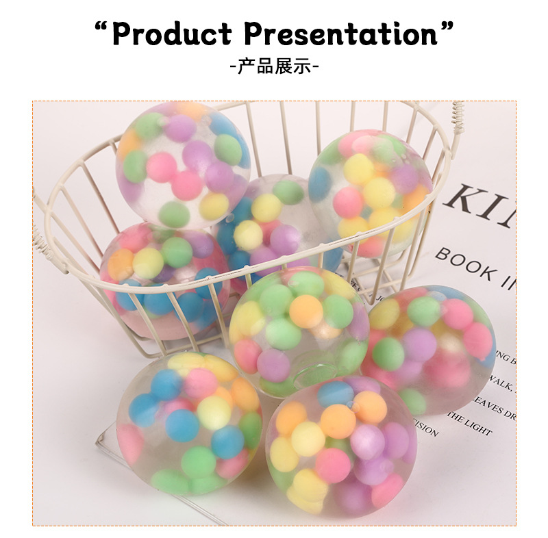 新款七彩珠创意捏捏乐缓解压力塑胶解压玩具出气发泄手捏小葡萄球详情9